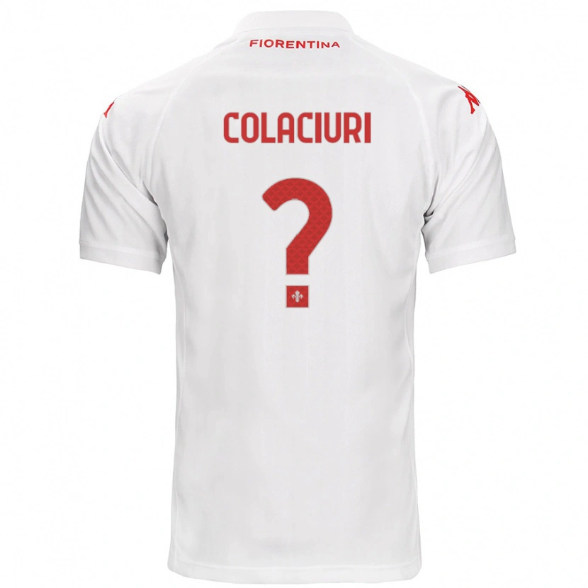 Danxen Uomo Maglia Gabriele Colaciuri #0 Bianco Kit Gara Away 2024/25 Maglietta