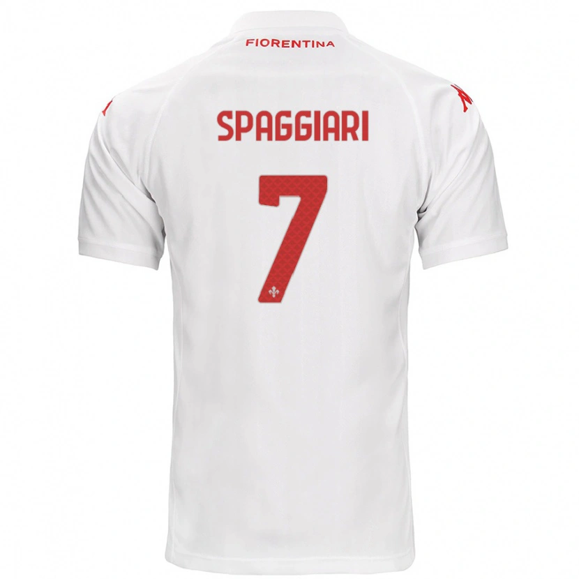 Danxen Uomo Maglia Riccardo Spaggiari #7 Bianco Kit Gara Away 2024/25 Maglietta