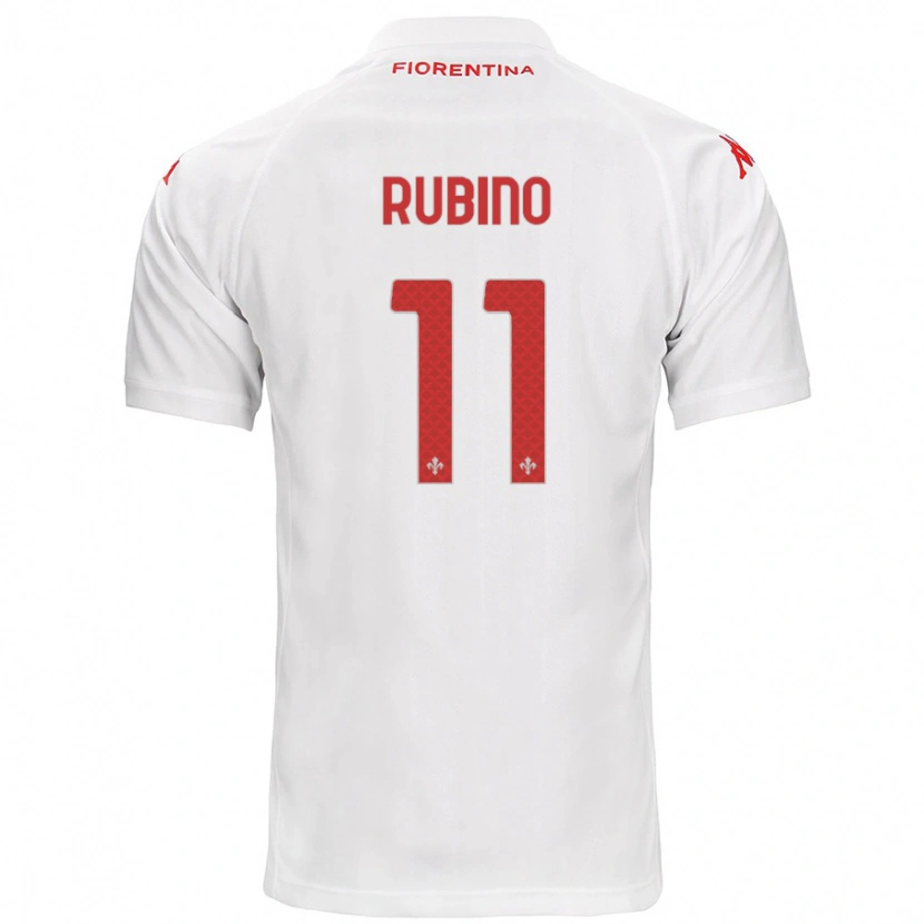 Danxen Uomo Maglia Tommaso Rubino #11 Bianco Kit Gara Away 2024/25 Maglietta