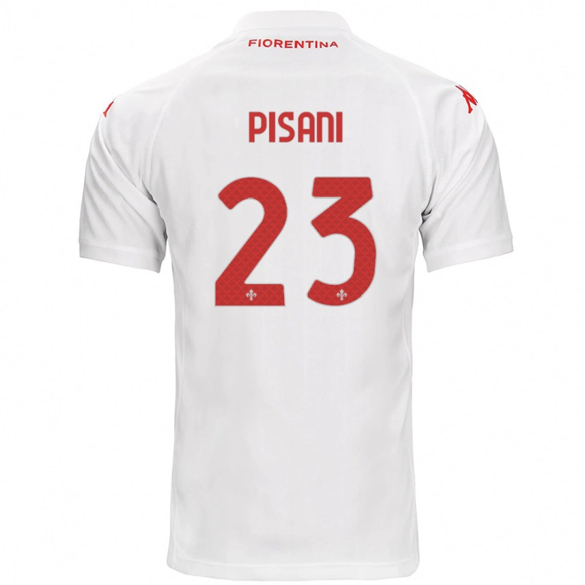 Danxen Uomo Maglia Diego Pisani #23 Bianco Kit Gara Away 2024/25 Maglietta