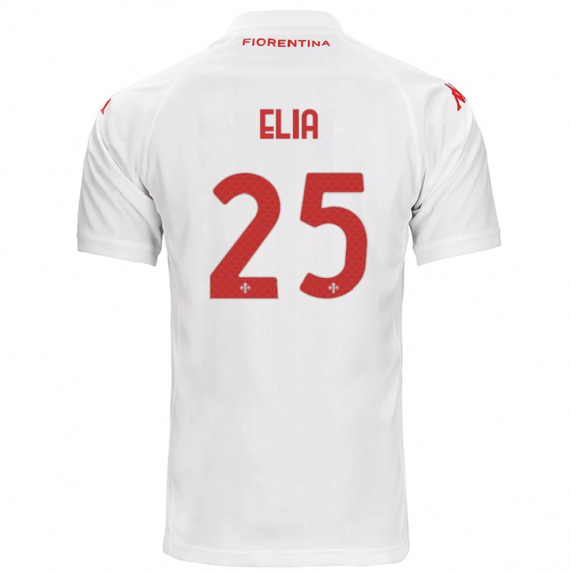 Danxen Uomo Maglia Mirko Elia #25 Bianco Kit Gara Away 2024/25 Maglietta