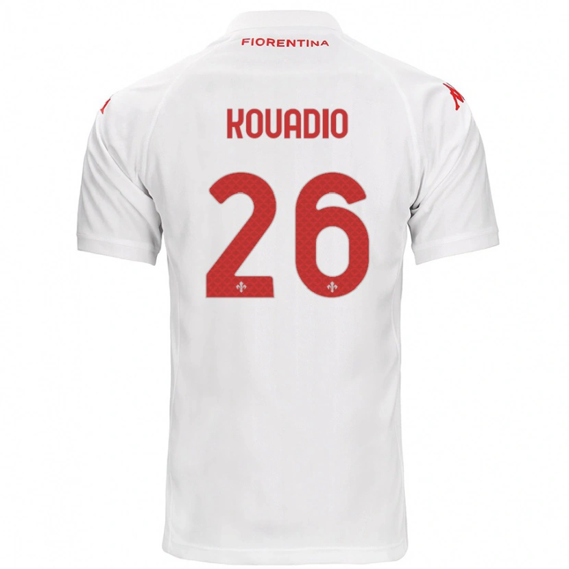 Danxen Uomo Maglia Eddy Kouadio #26 Bianco Kit Gara Away 2024/25 Maglietta