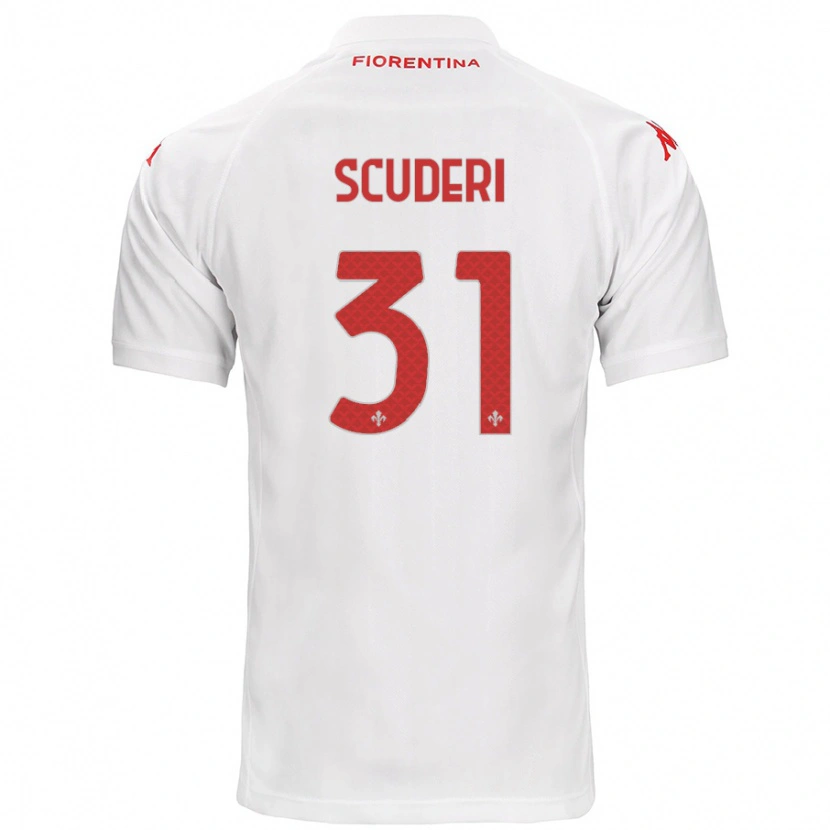 Danxen Uomo Maglia Giulio Scuderi #31 Bianco Kit Gara Away 2024/25 Maglietta