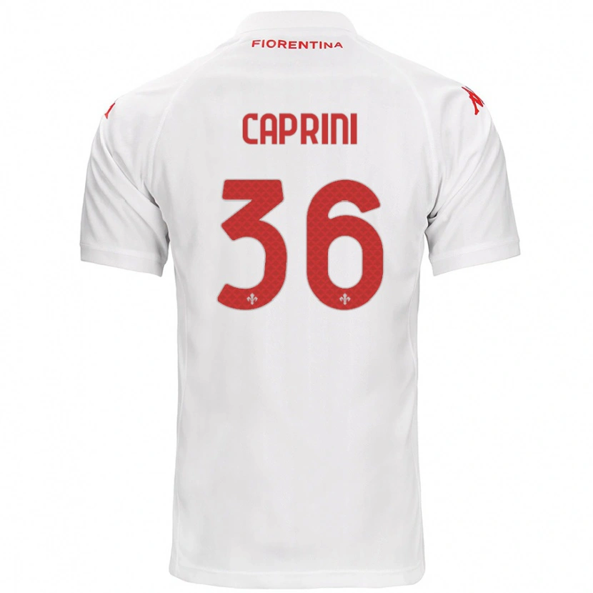 Danxen Uomo Maglia Maat Daniel Caprini #36 Bianco Kit Gara Away 2024/25 Maglietta