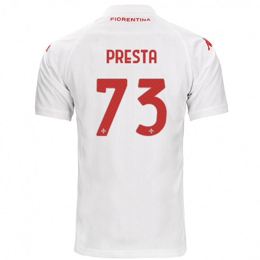 Danxen Uomo Maglia Francesco Presta #73 Bianco Kit Gara Away 2024/25 Maglietta