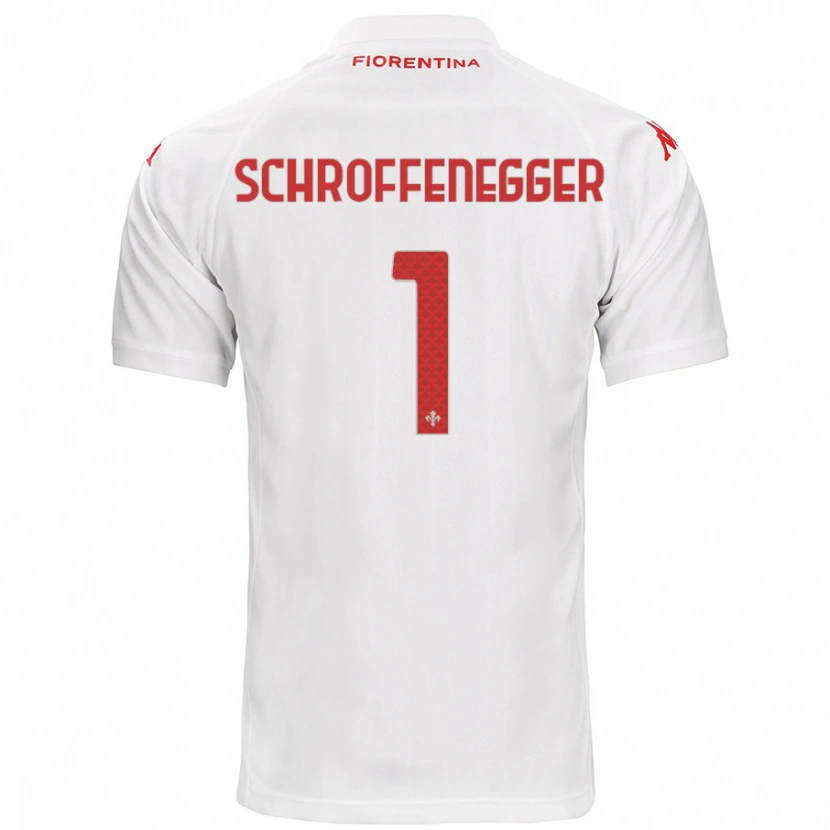 Danxen Uomo Maglia Katja Schroffenegger #1 Bianco Kit Gara Away 2024/25 Maglietta