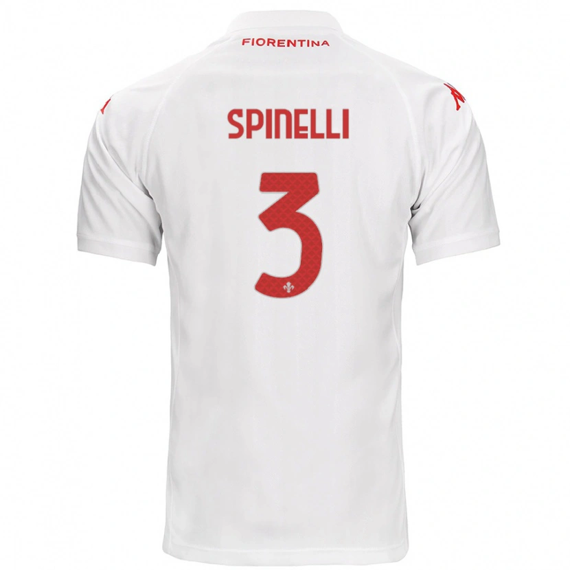 Danxen Uomo Maglia Giorgia Spinelli #3 Bianco Kit Gara Away 2024/25 Maglietta