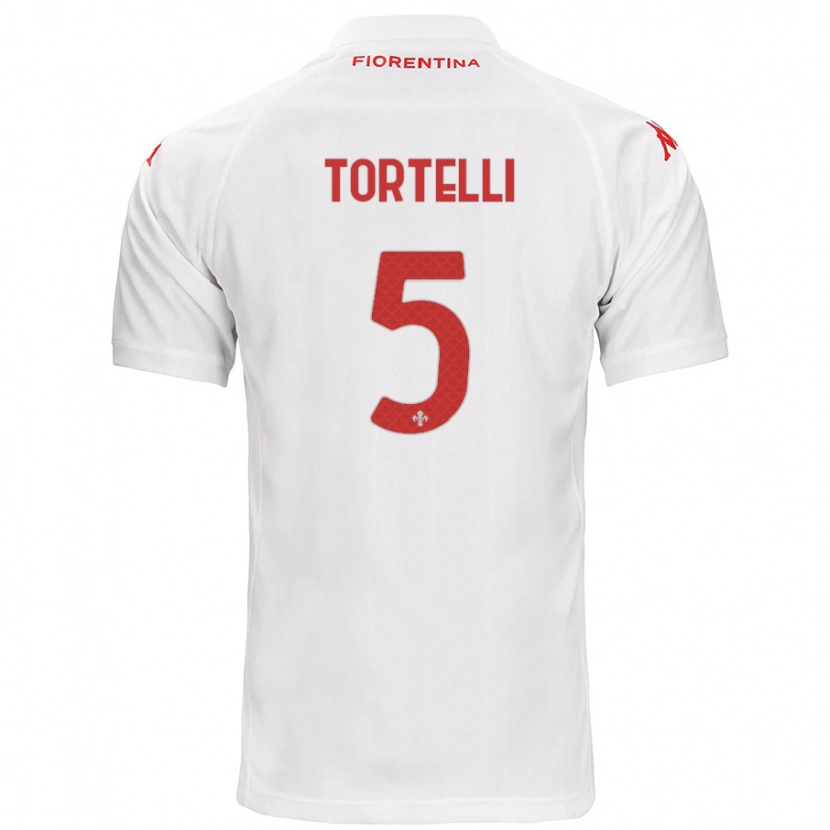 Danxen Uomo Maglia Alice Tortelli #5 Bianco Kit Gara Away 2024/25 Maglietta