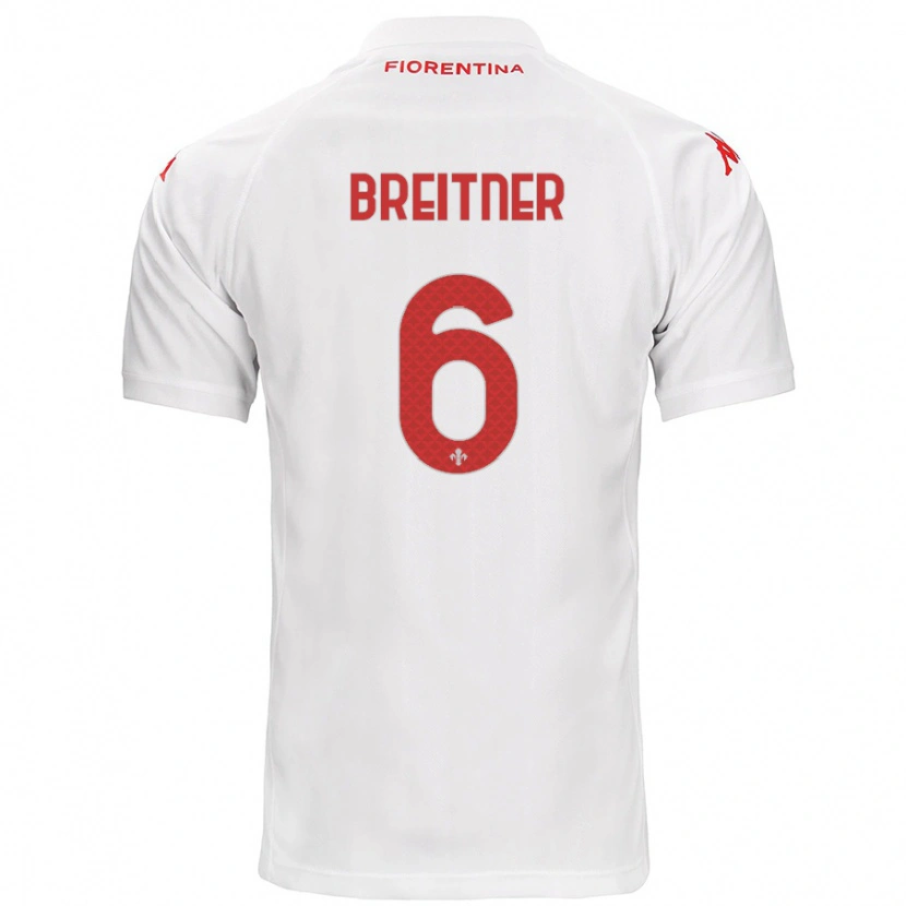 Danxen Uomo Maglia Stephanie Breitner #6 Bianco Kit Gara Away 2024/25 Maglietta