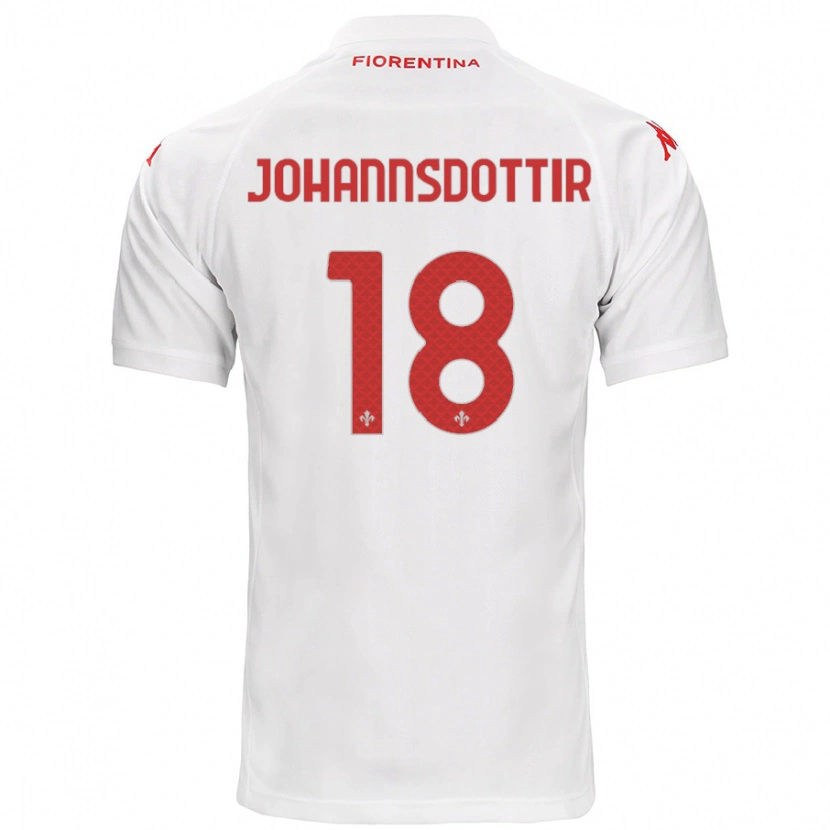 Danxen Uomo Maglia Alexandra Jóhannsdóttir #18 Bianco Kit Gara Away 2024/25 Maglietta