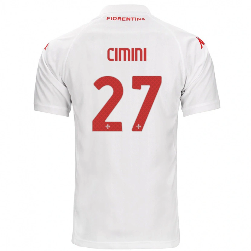 Danxen Uomo Maglia Linda Tucceri Cimini #27 Bianco Kit Gara Away 2024/25 Maglietta