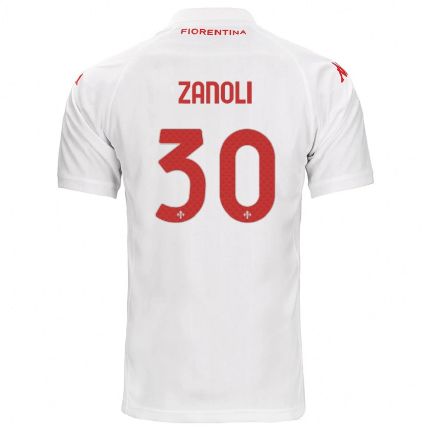Danxen Uomo Maglia Martina Zanoli #30 Bianco Kit Gara Away 2024/25 Maglietta