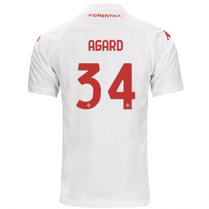 Danxen Uomo Maglia Laura Agard #34 Bianco Kit Gara Away 2024/25 Maglietta