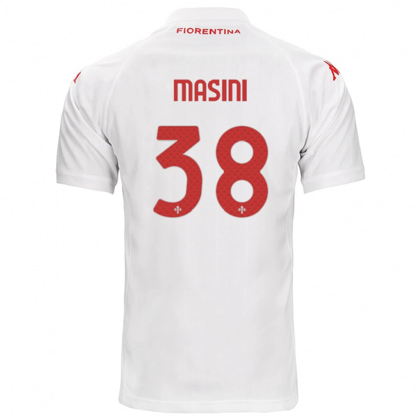 Danxen Uomo Maglia Linda Masini #38 Bianco Kit Gara Away 2024/25 Maglietta