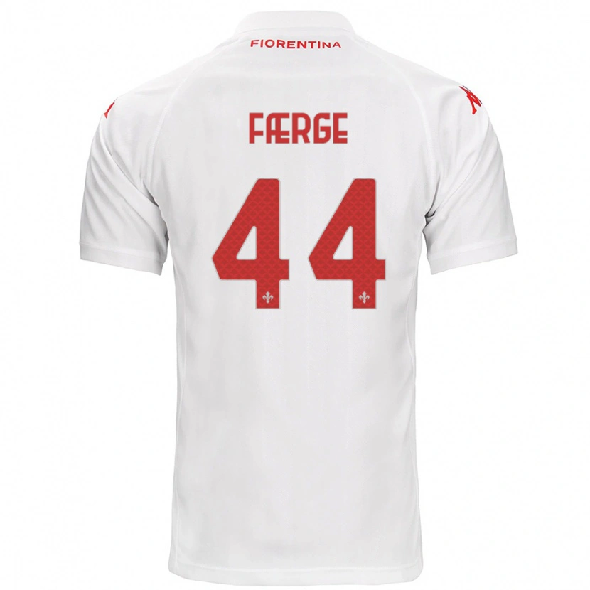 Danxen Uomo Maglia Emma Færge #44 Bianco Kit Gara Away 2024/25 Maglietta