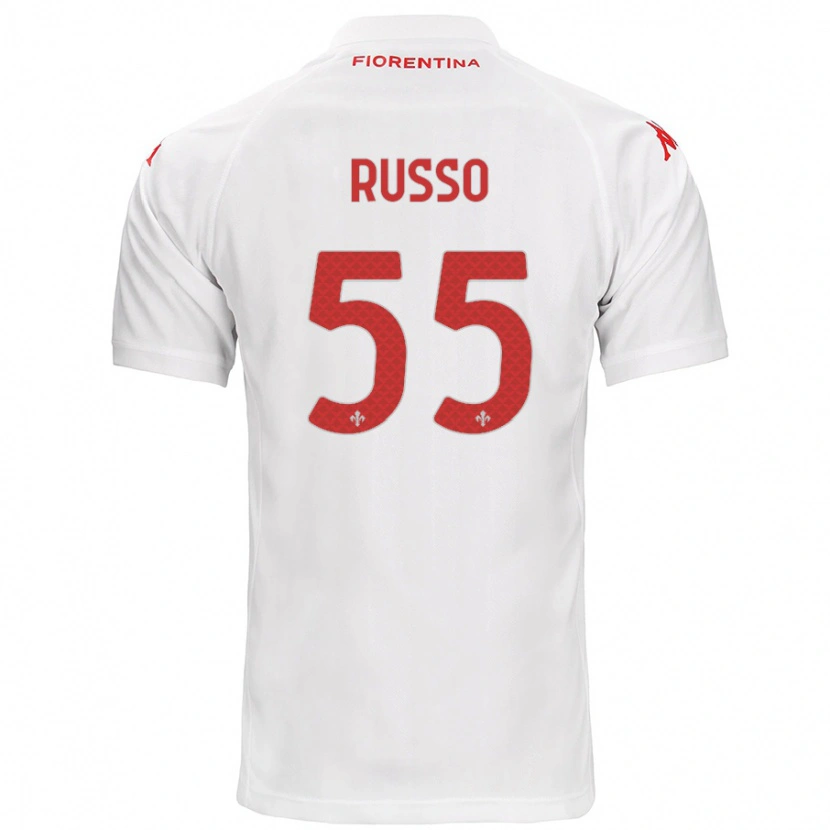 Danxen Uomo Maglia Federica Russo #55 Bianco Kit Gara Away 2024/25 Maglietta