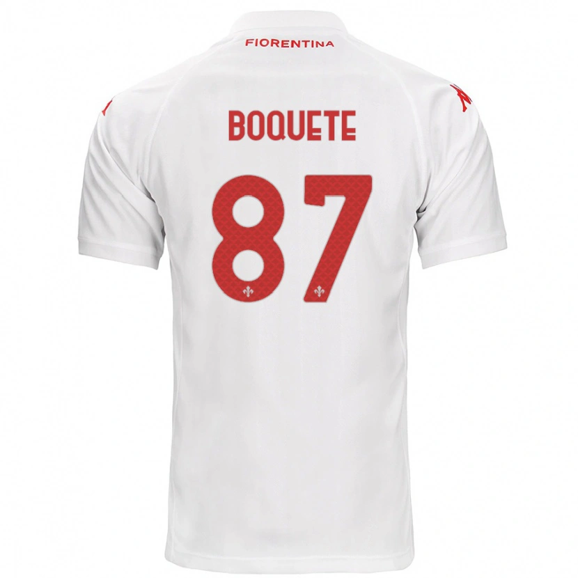 Danxen Uomo Maglia Verónica Boquete #87 Bianco Kit Gara Away 2024/25 Maglietta