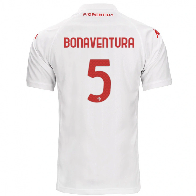 Danxen Uomo Maglia Giacomo Bonaventura #5 Bianco Kit Gara Away 2024/25 Maglietta