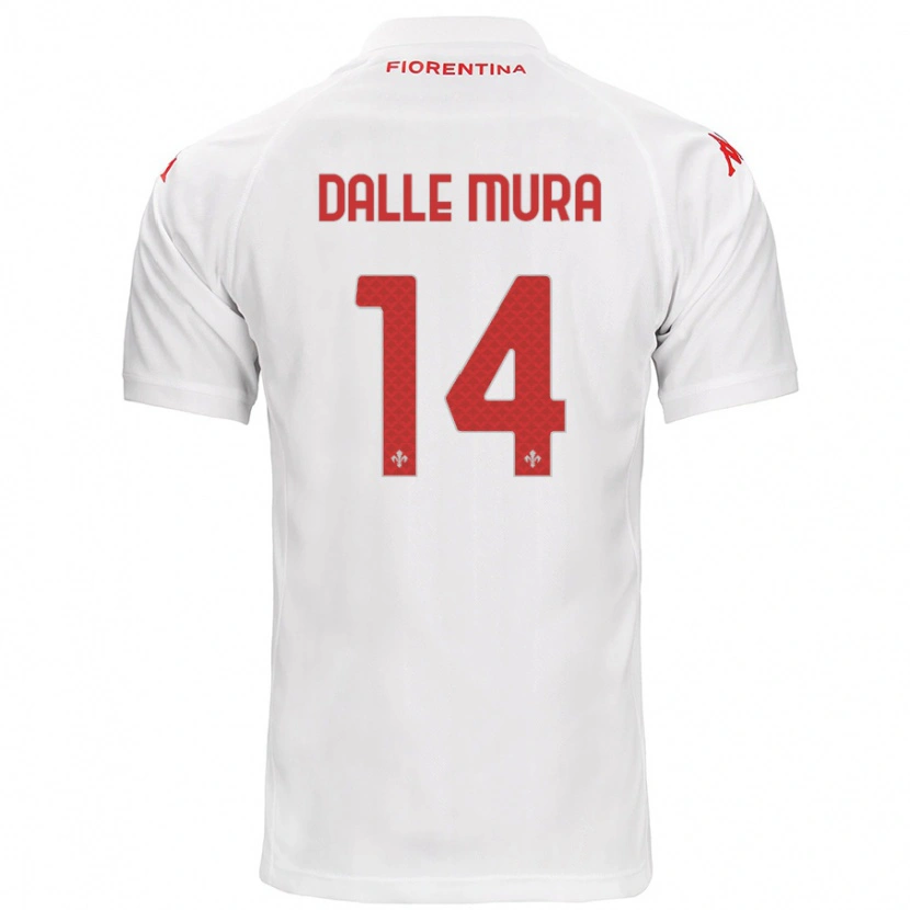 Danxen Uomo Maglia Christian Dalle Mura #14 Bianco Kit Gara Away 2024/25 Maglietta