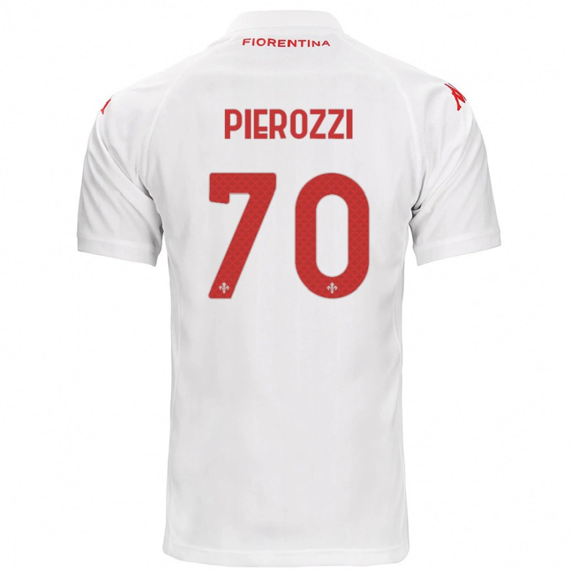 Danxen Uomo Maglia Niccolò Pierozzi #70 Bianco Kit Gara Away 2024/25 Maglietta
