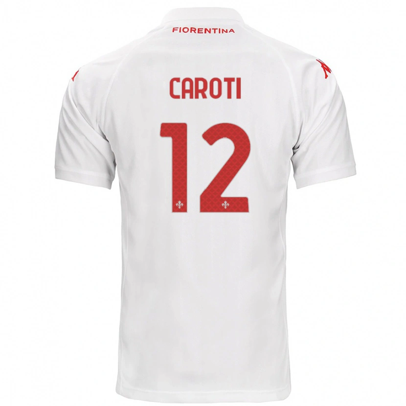 Danxen Uomo Maglia Filippo Caroti #12 Bianco Kit Gara Away 2024/25 Maglietta
