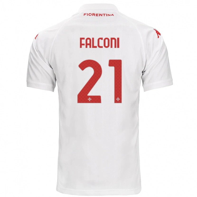 Danxen Uomo Maglia Niccolò Falconi #21 Bianco Kit Gara Away 2024/25 Maglietta