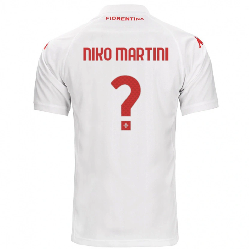 Danxen Uomo Maglia Niko Martini #0 Bianco Kit Gara Away 2024/25 Maglietta
