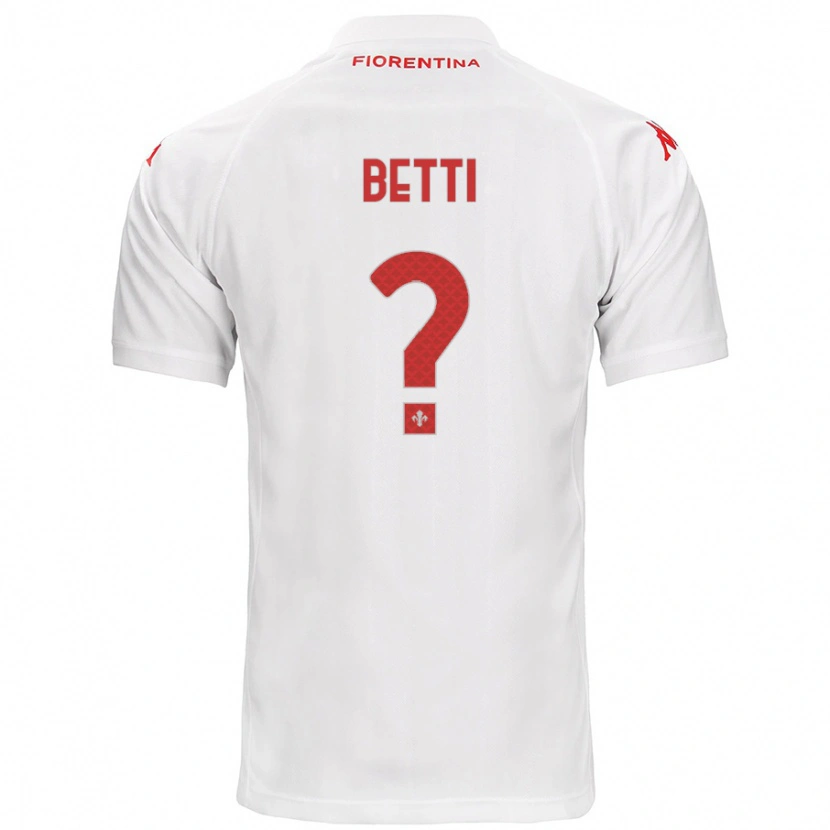 Danxen Uomo Maglia Tiziano Betti #0 Bianco Kit Gara Away 2024/25 Maglietta