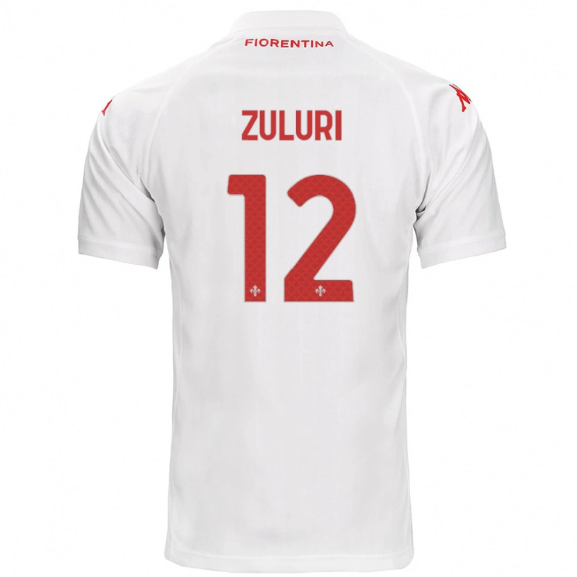 Danxen Uomo Maglia Athena Zuluri #12 Bianco Kit Gara Away 2024/25 Maglietta