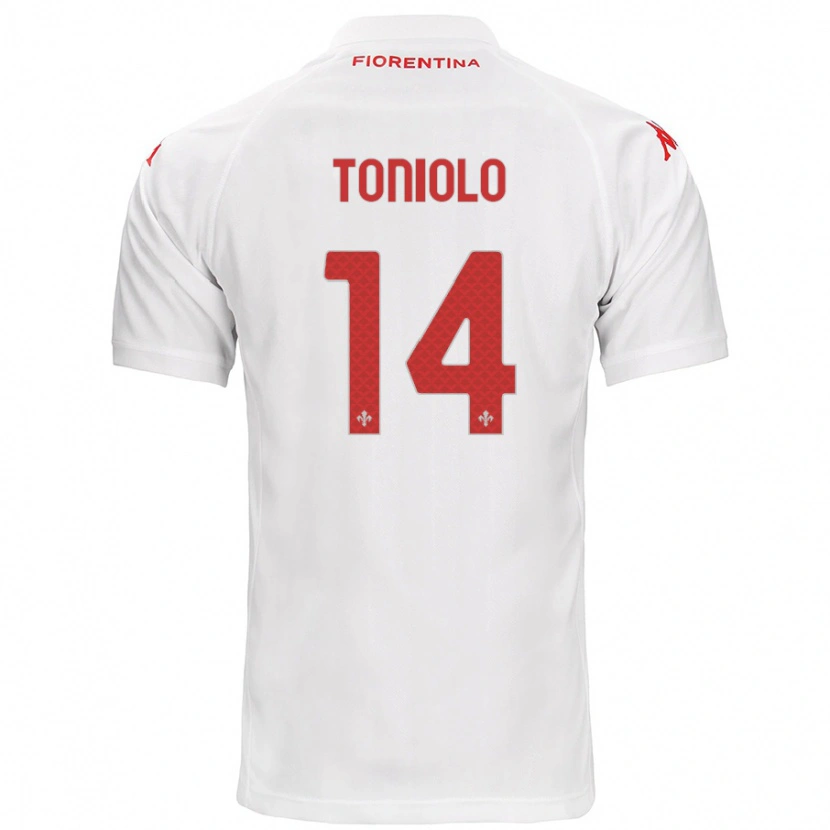 Danxen Uomo Maglia Martina Toniolo #14 Bianco Kit Gara Away 2024/25 Maglietta