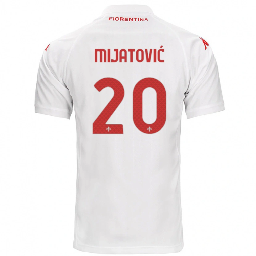 Danxen Uomo Maglia Milica Mijatović #20 Bianco Kit Gara Away 2024/25 Maglietta
