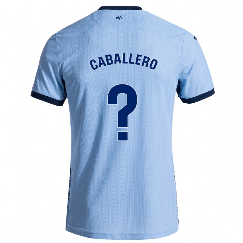 Danxen Uomo Maglia Jesús Caballero #0 Azzurro Cielo Kit Gara Away 2024/25 Maglietta