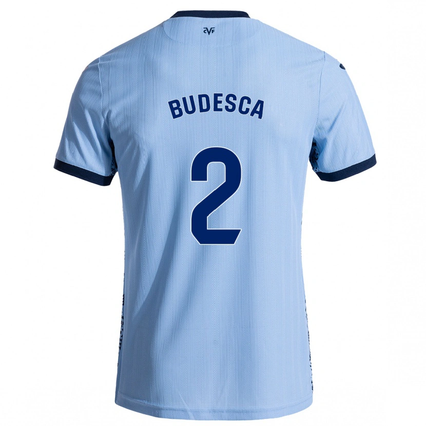 Danxen Uomo Maglia Daniel Budesca #2 Azzurro Cielo Kit Gara Away 2024/25 Maglietta