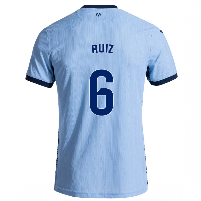 Danxen Uomo Maglia Joan Ruiz #6 Azzurro Cielo Kit Gara Away 2024/25 Maglietta