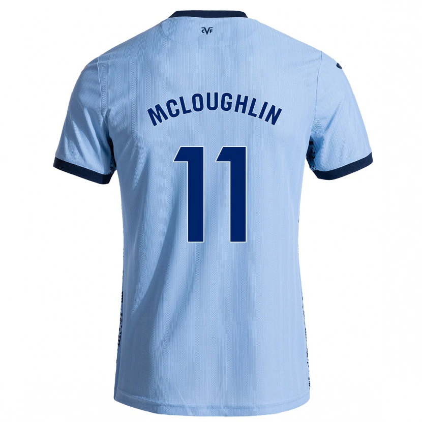 Danxen Uomo Maglia Caden Mcloughlin #11 Azzurro Cielo Kit Gara Away 2024/25 Maglietta