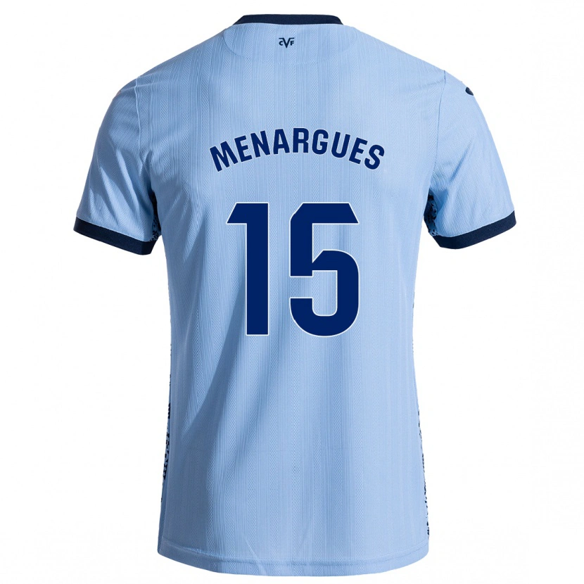 Danxen Uomo Maglia Joseda Menargues #15 Azzurro Cielo Kit Gara Away 2024/25 Maglietta
