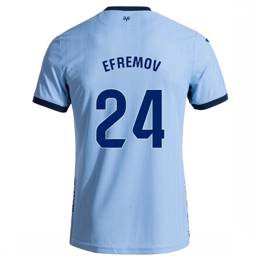 Danxen Uomo Maglia Anton Efremov #24 Azzurro Cielo Kit Gara Away 2024/25 Maglietta