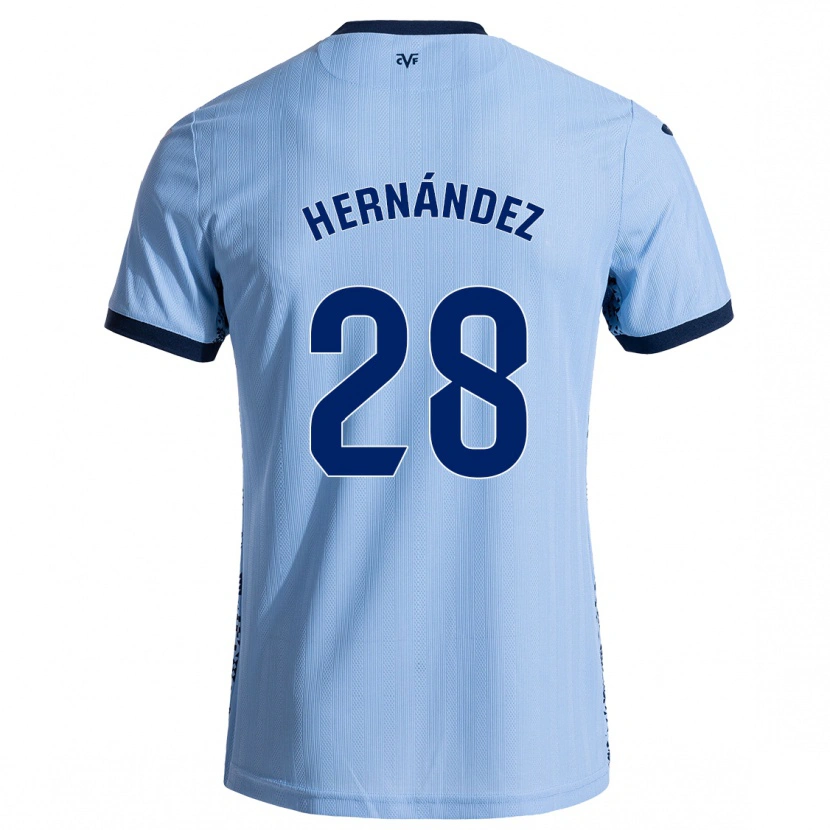 Danxen Uomo Maglia Gerard Hernández #28 Azzurro Cielo Kit Gara Away 2024/25 Maglietta