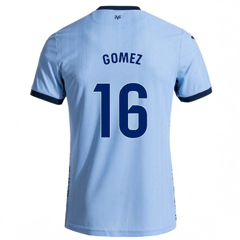 Danxen Uomo Maglia Queralt Gómez #16 Azzurro Cielo Kit Gara Away 2024/25 Maglietta
