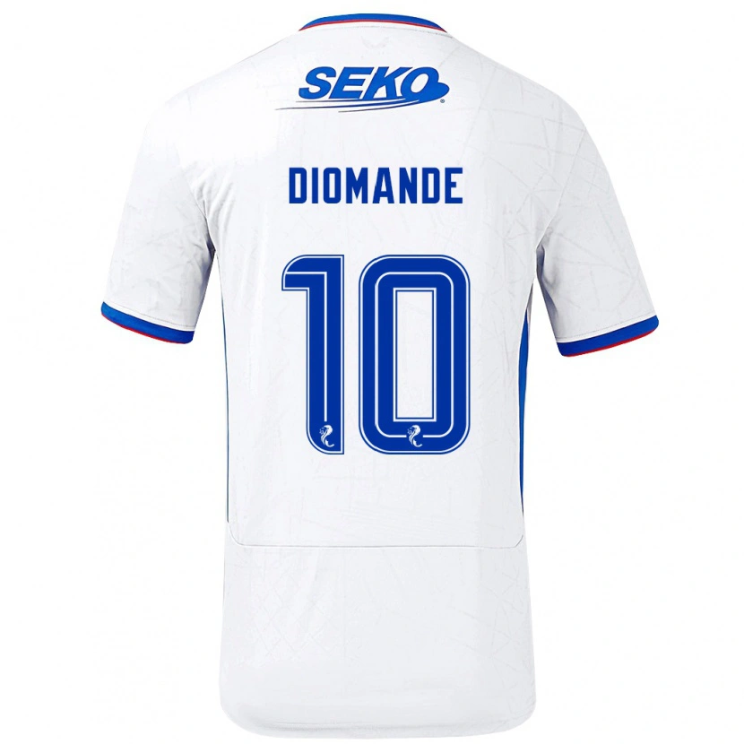 Danxen Uomo Maglia Mohamed Diomandé #10 Bianco Blu Kit Gara Away 2024/25 Maglietta