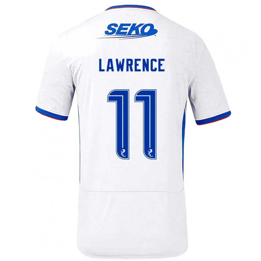 Danxen Uomo Maglia Tom Lawrence #11 Bianco Blu Kit Gara Away 2024/25 Maglietta