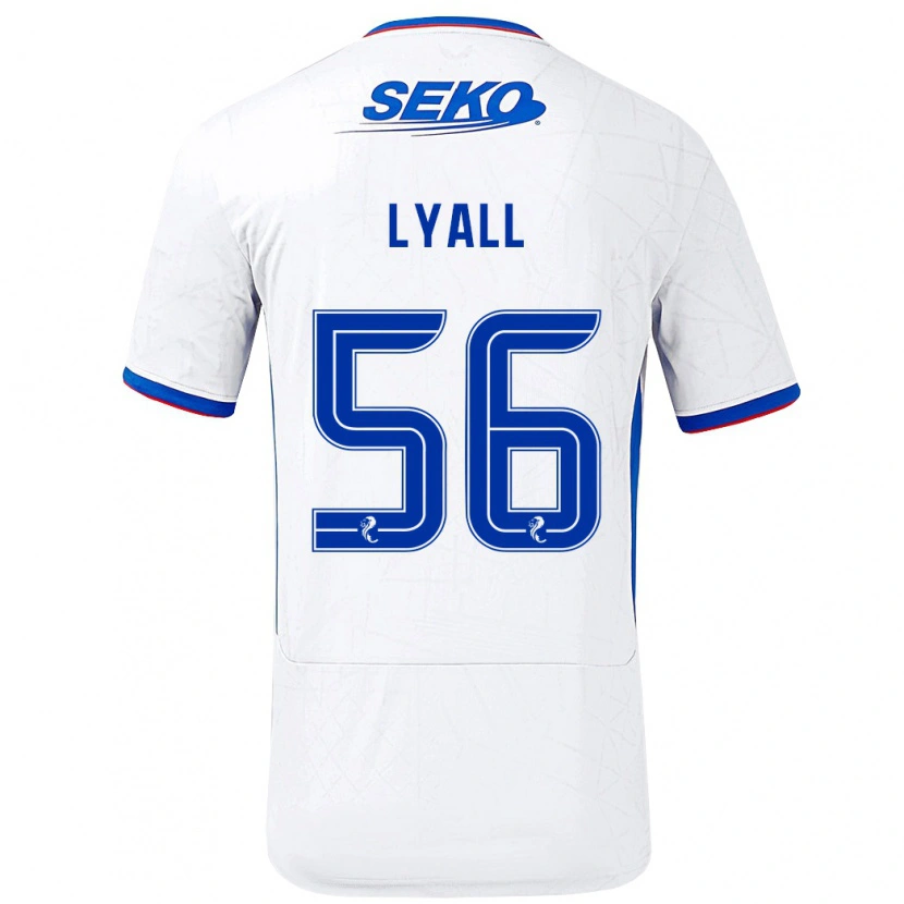 Danxen Uomo Maglia Arron Lyall #56 Bianco Blu Kit Gara Away 2024/25 Maglietta