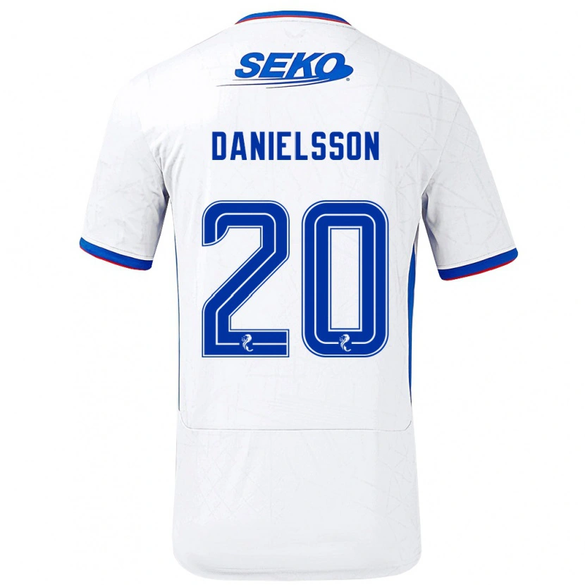 Danxen Uomo Maglia Jenny Julia Danielsson #20 Bianco Blu Kit Gara Away 2024/25 Maglietta