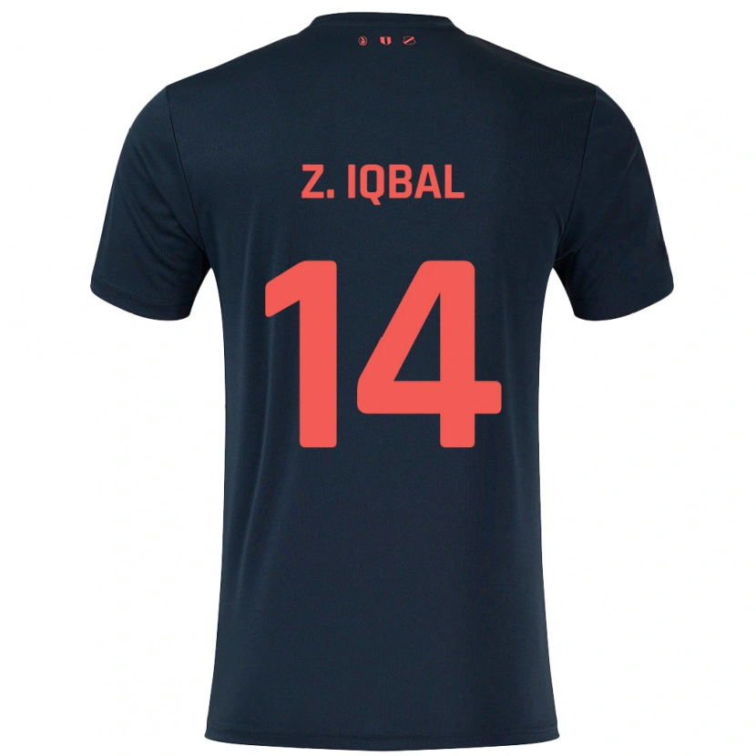 Danxen Uomo Maglia Zidane Iqbal #14 Nero Rosso Kit Gara Away 2024/25 Maglietta