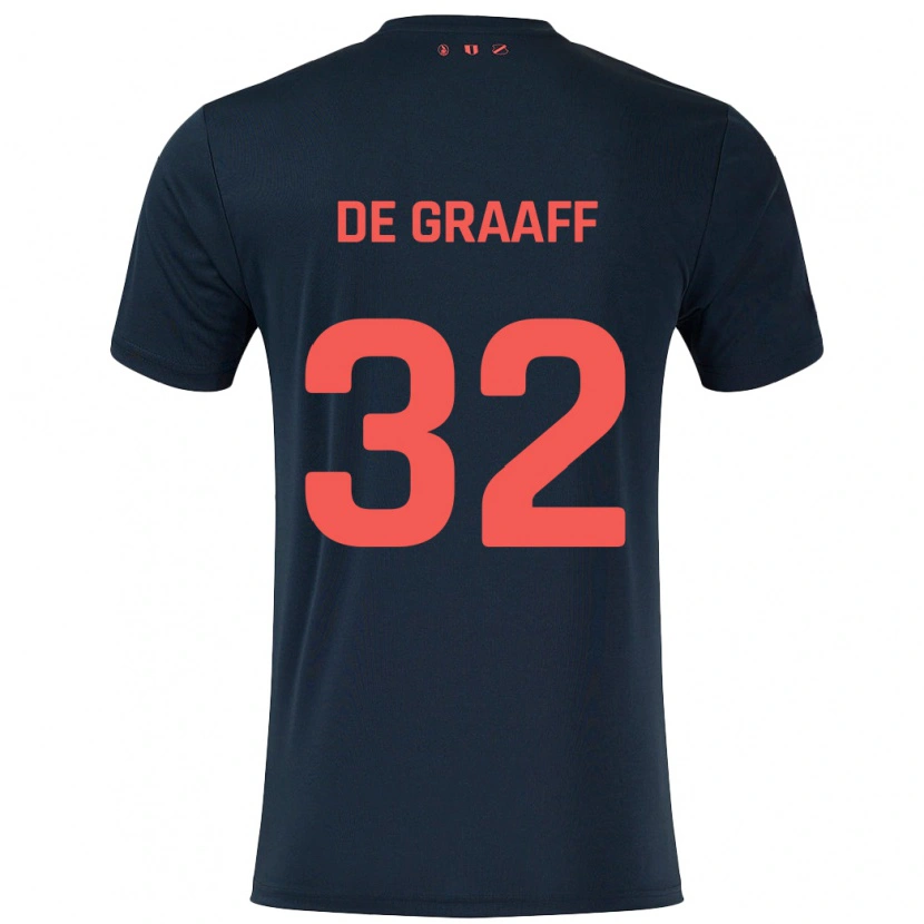 Danxen Uomo Maglia Tom De Graaff #32 Nero Rosso Kit Gara Away 2024/25 Maglietta