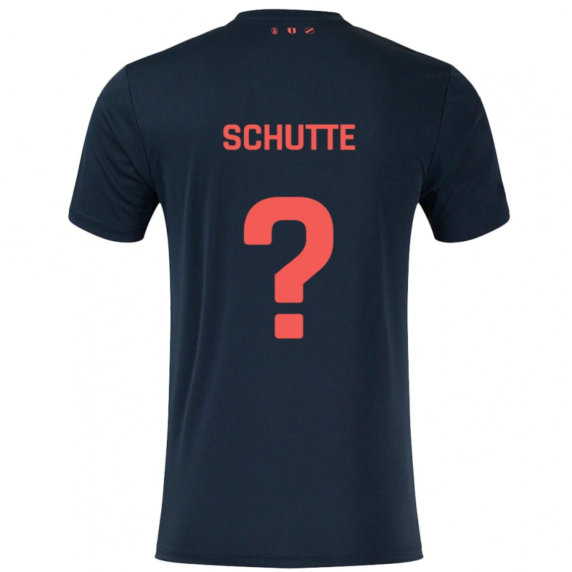 Danxen Uomo Maglia Olivier Schutte #0 Nero Rosso Kit Gara Away 2024/25 Maglietta