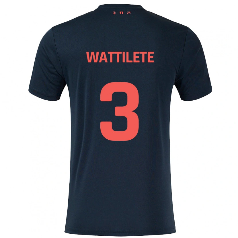 Danxen Uomo Maglia Julia Wattilete #3 Nero Rosso Kit Gara Away 2024/25 Maglietta
