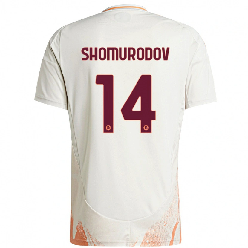 Danxen Uomo Maglia Eldor Shomurodov #14 Crema Bianco Arancione Kit Gara Away 2024/25 Maglietta
