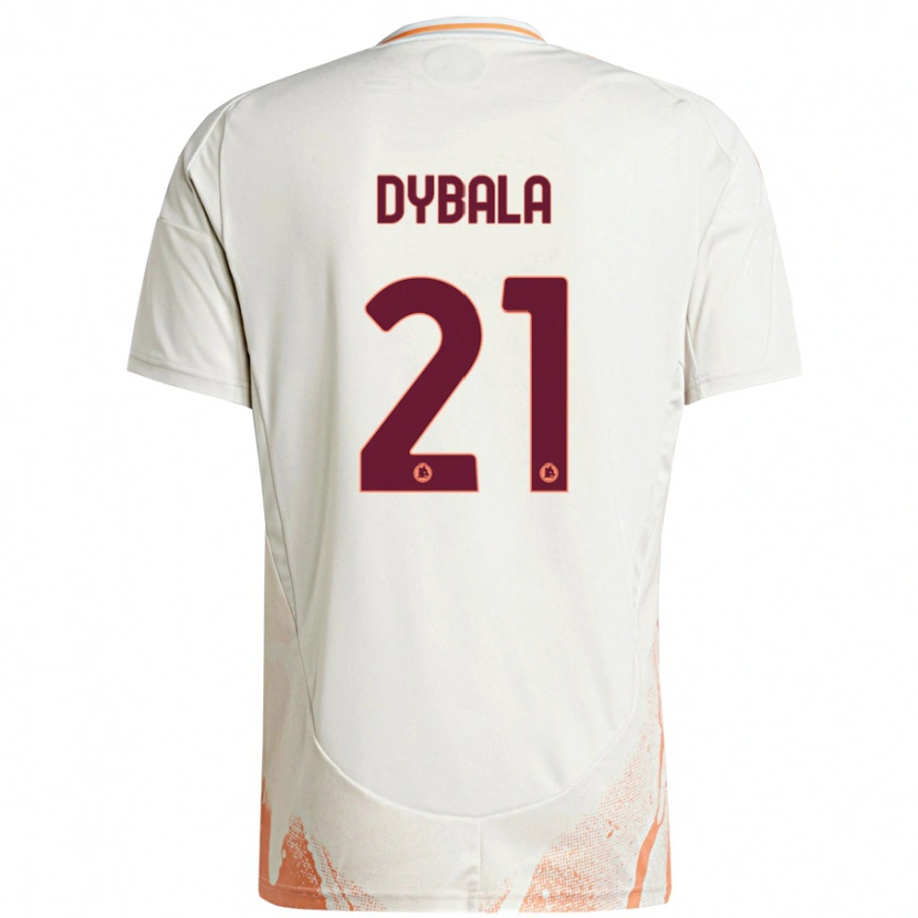 Danxen Uomo Maglia Paulo Dybala #21 Crema Bianco Arancione Kit Gara Away 2024/25 Maglietta