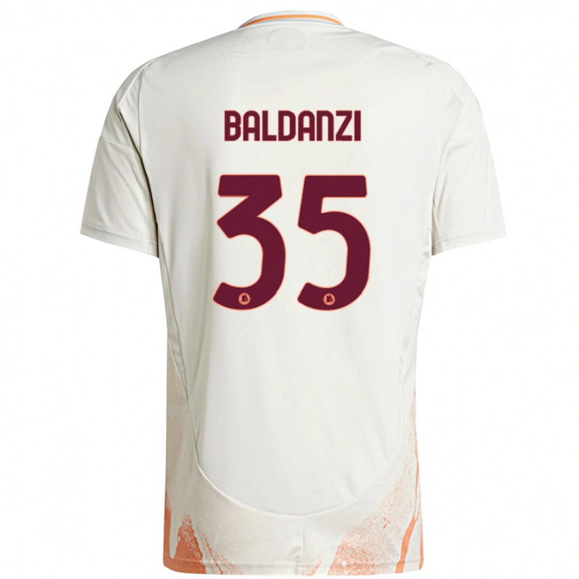 Danxen Uomo Maglia Tommaso Baldanzi #35 Crema Bianco Arancione Kit Gara Away 2024/25 Maglietta